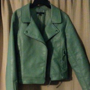Blue,green,grey ish leather jacket